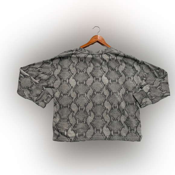 Banana Republic Snakeskin Print Long Sleeves Sweatshirt Size:M Gray - Picture 2 of 5